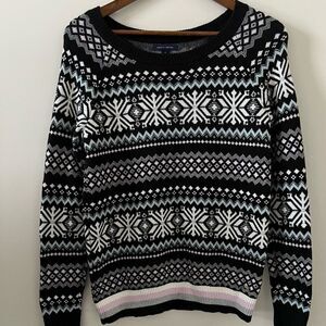 Tommy Hilfiger Nordic Snowflake Wool Blend Sweater Size M